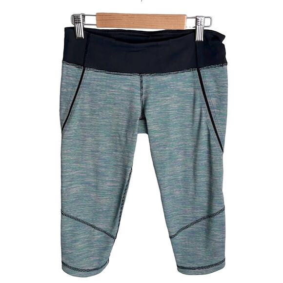 Lululemon Run Excel Crop leggings Wee Are From Space Deep Coal Size 4 - Picture 1 of 7